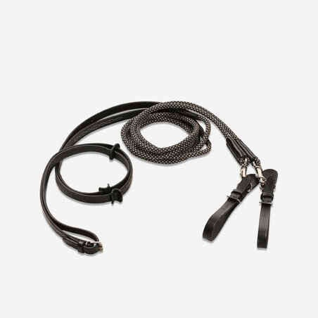 Horseback Riding Leather and Rope Running Reins Romeo