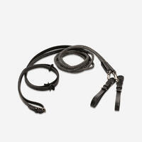 Rênes allemandes cuir et corde équitation cheval ROMEO noir