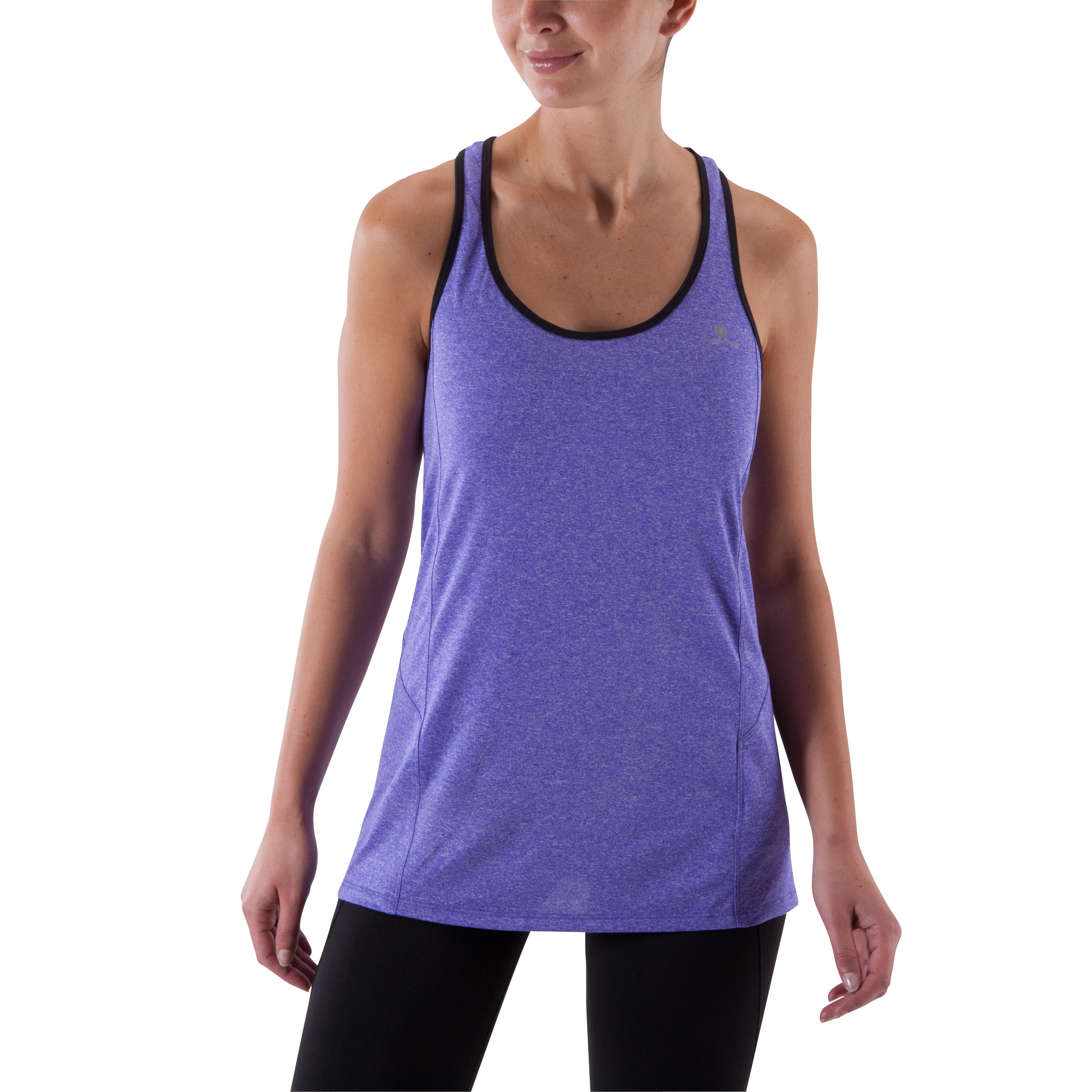 Breathe Women's Long Fitness Tank Top - Mottled Purple 3/13