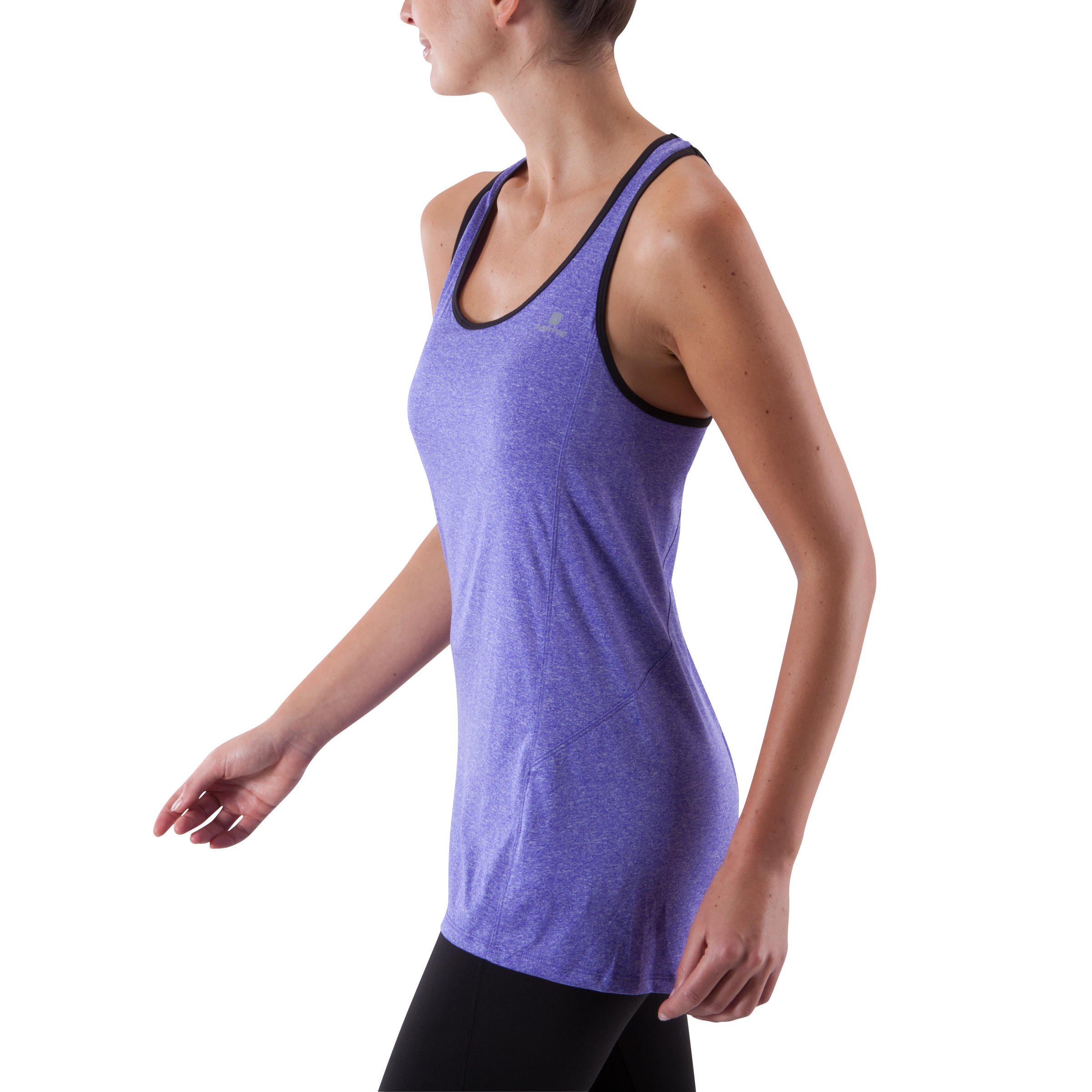 Breathe Women's Long Fitness Tank Top - Mottled Purple 5/13