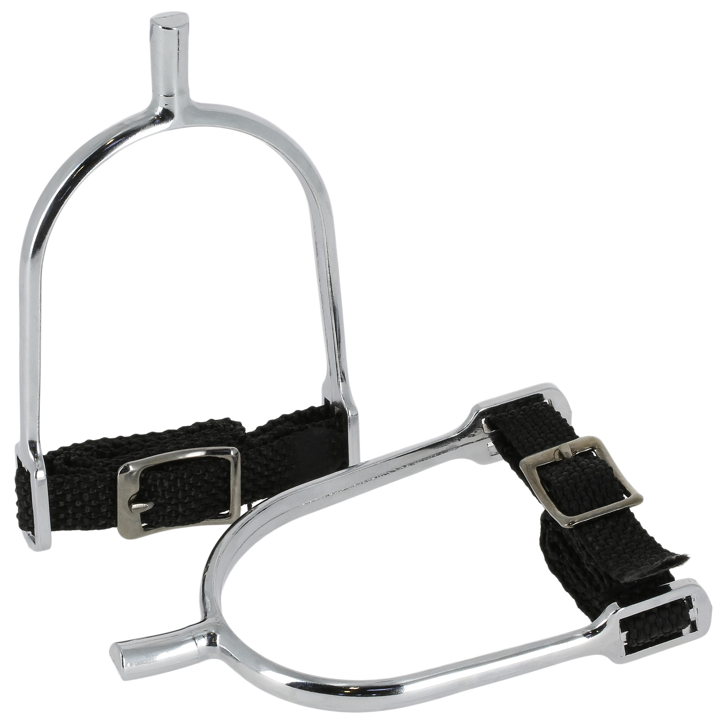 Men's riding spurs with square toe + straps - 20 mm