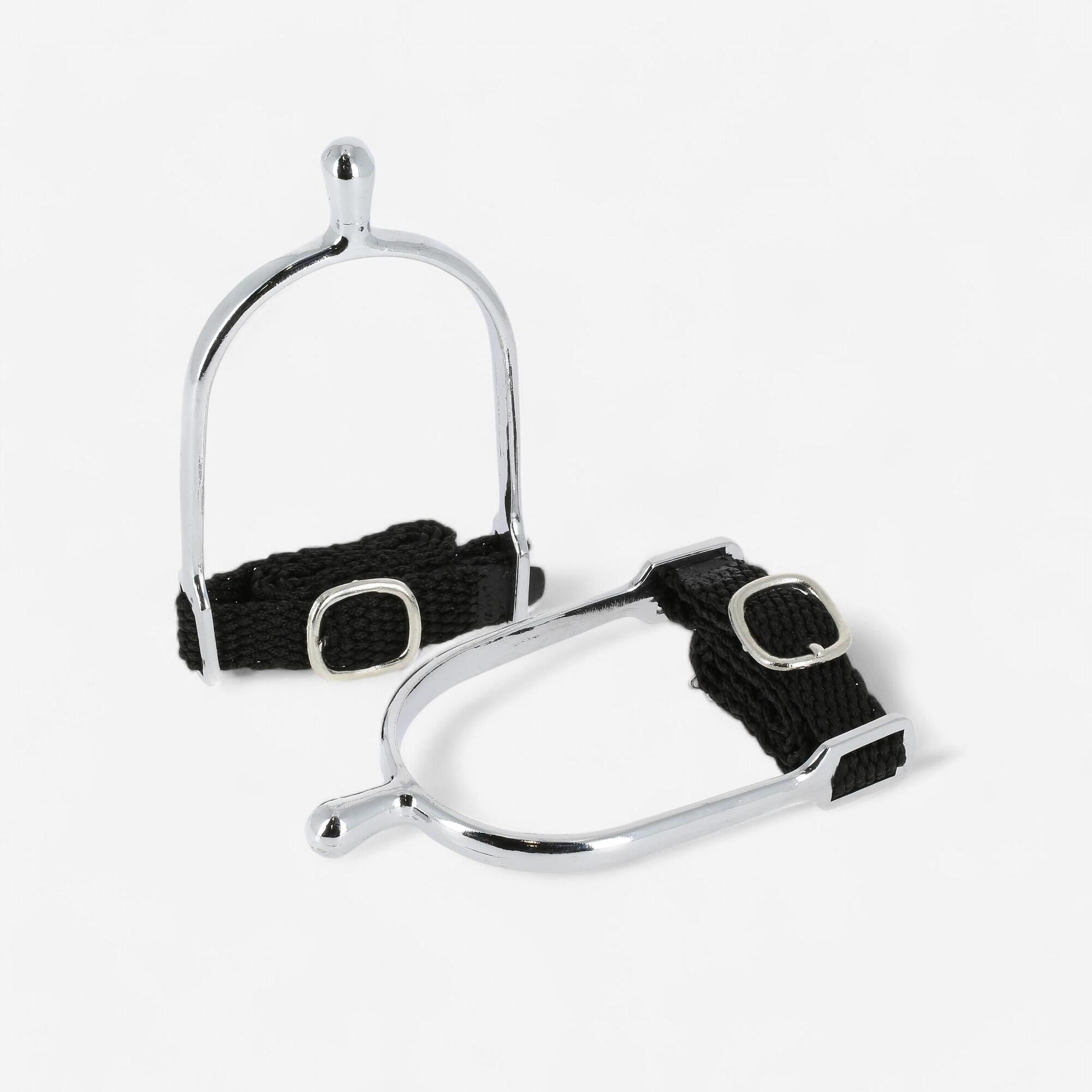 Women's Round End Horse Riding Spurs + Straps 20mm Twin ...
