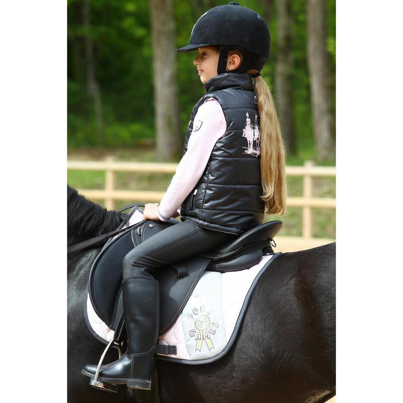 Pantalon chaud imperméable équitation enfant KIPWARM noir