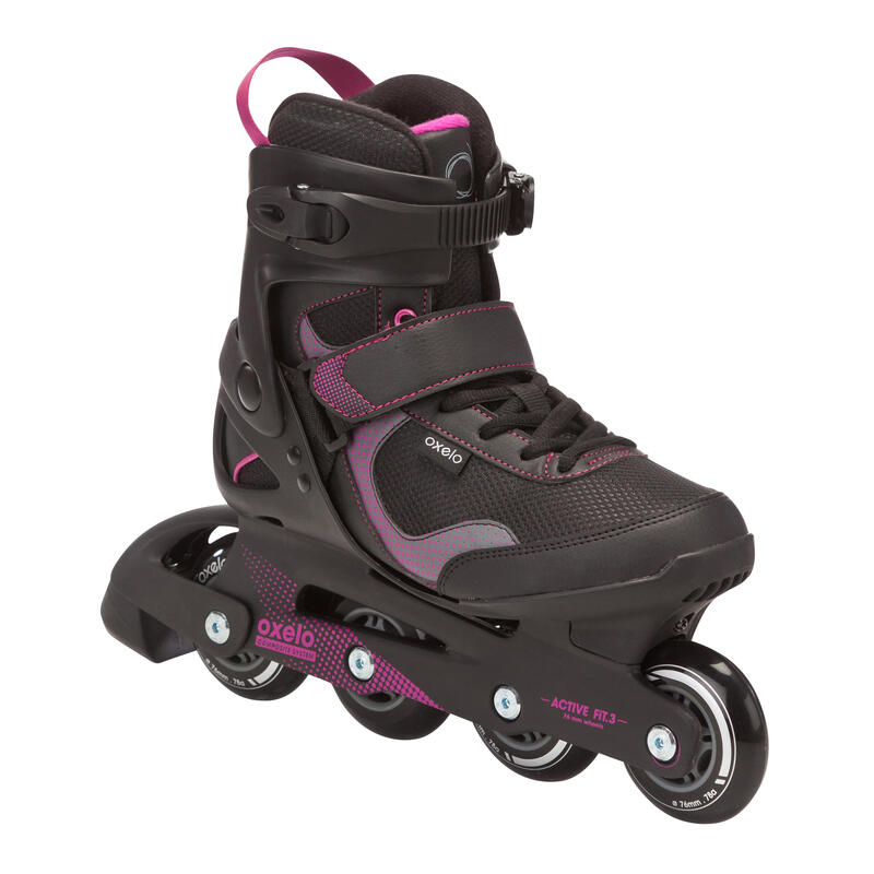 Roller fitness femme FIT 3 noir fuchsia