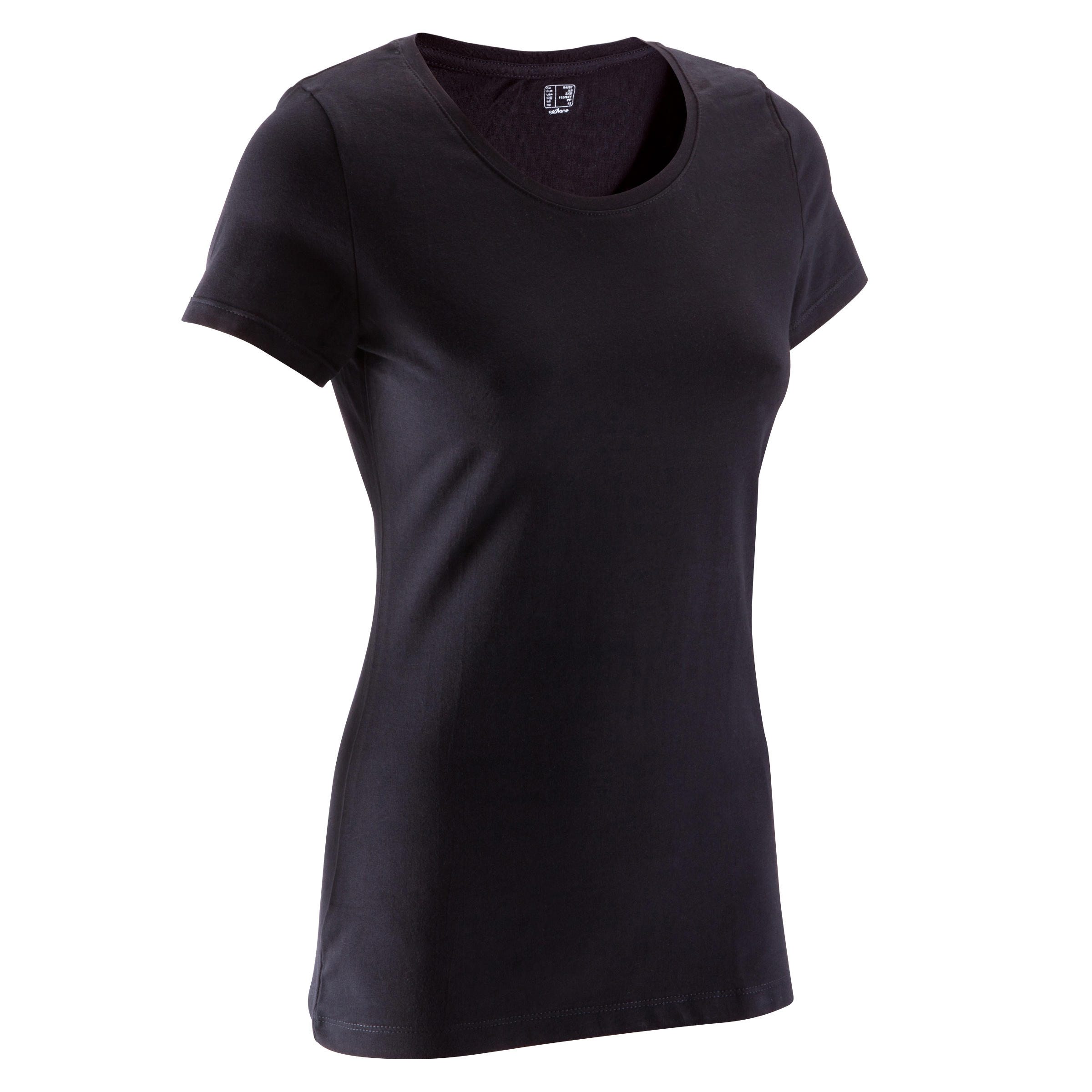 T shirt coton elasthanne Athletee fitness Essentiel femme noir