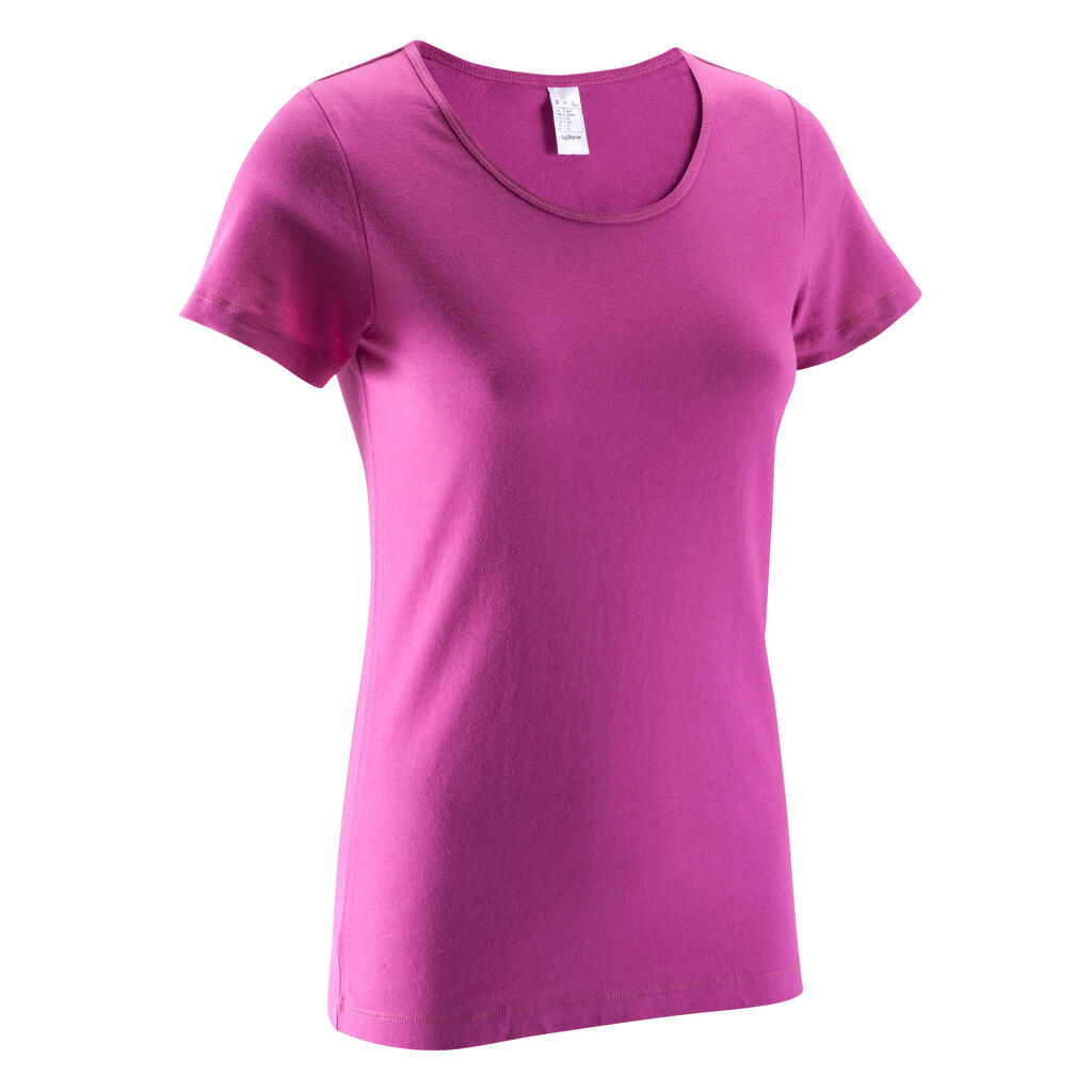 Sportee Women's Gentle Gymnastics, Yoga and Pilates Jersey T-shirt - Pink
