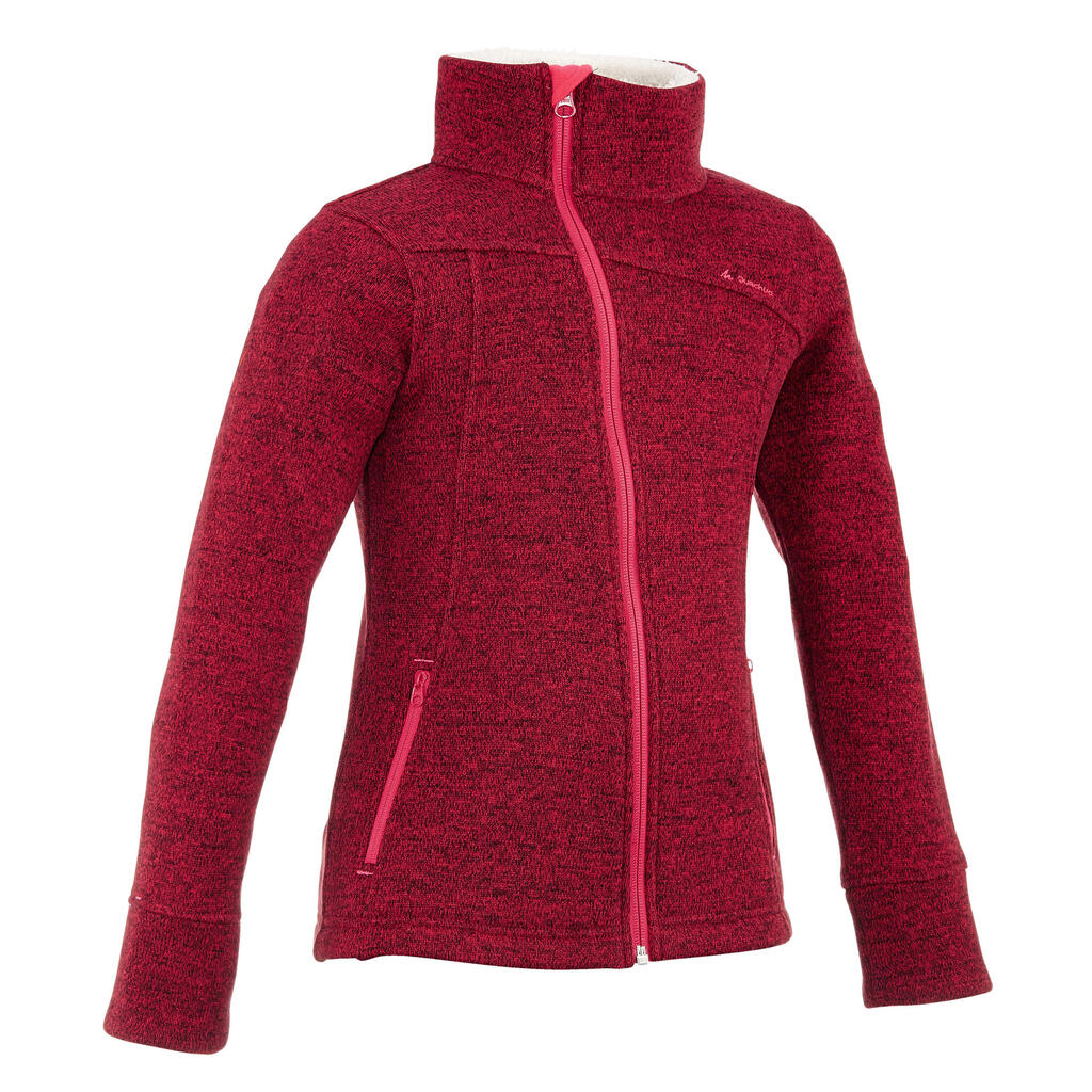 Arpenaz 500 girl's hiking pullover red