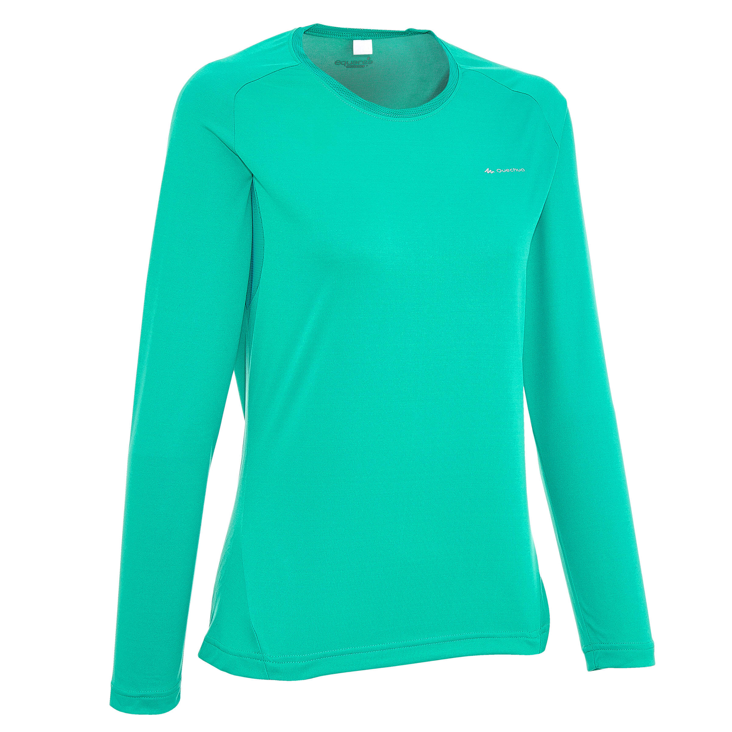 QUECHUA Techfresh 50 women's long-sleeved hiking T-shirt - dark green