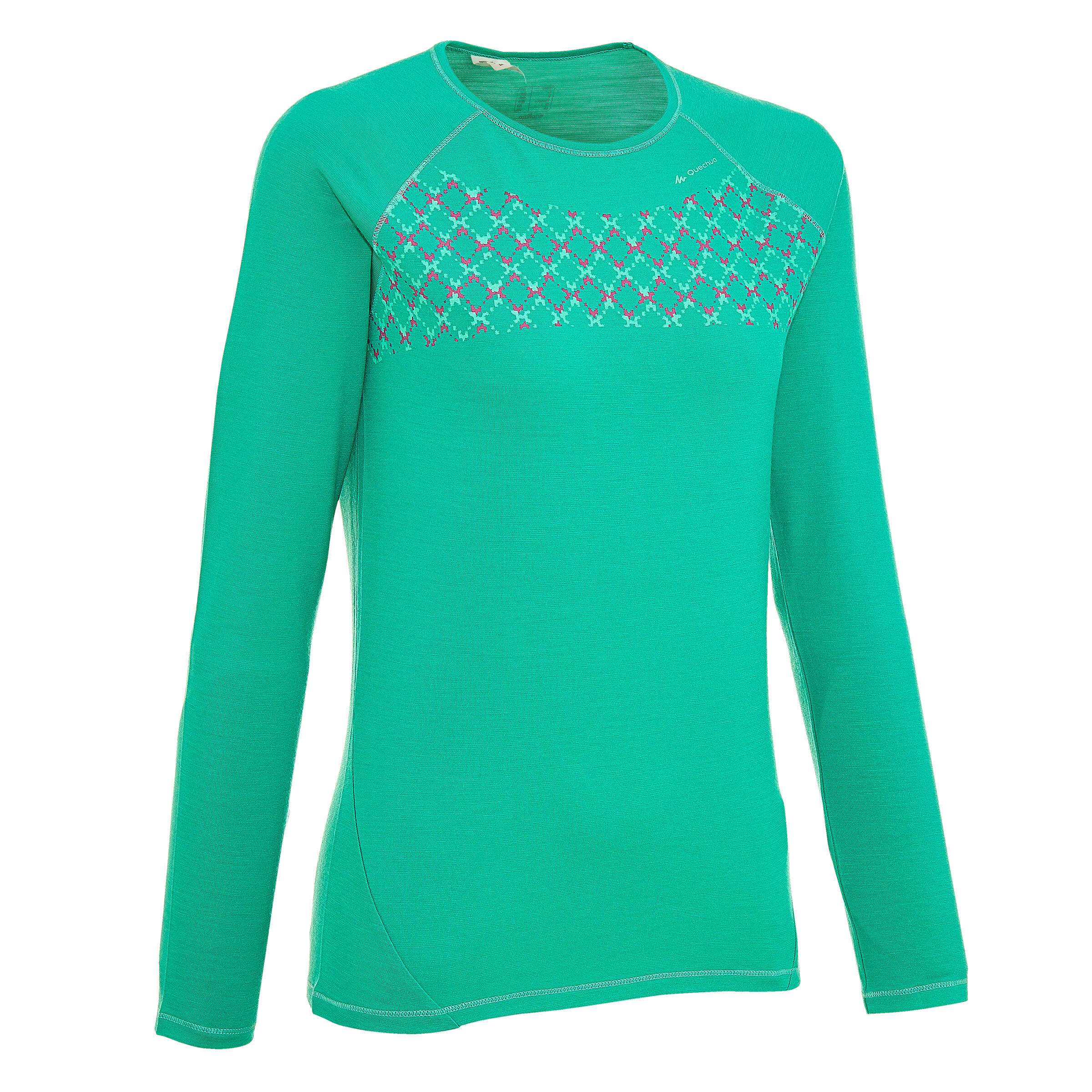 FORCLAZ Techwool 190 Women's Long-Sleeved Hiking T-Shirt - Green, Wool