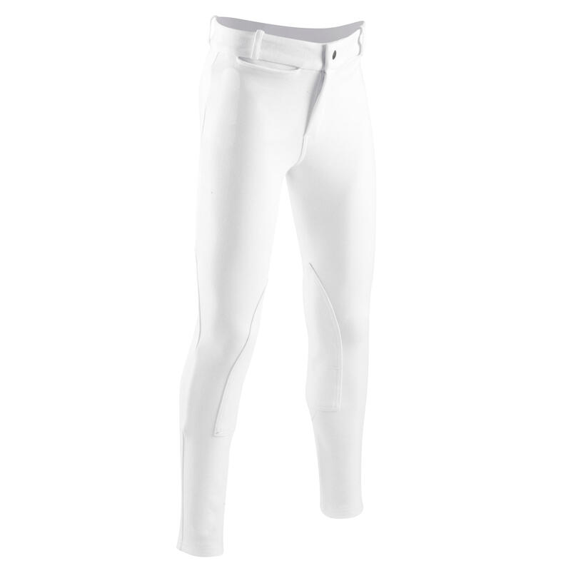 Pantalon de concours équitation enfant 100 blanc