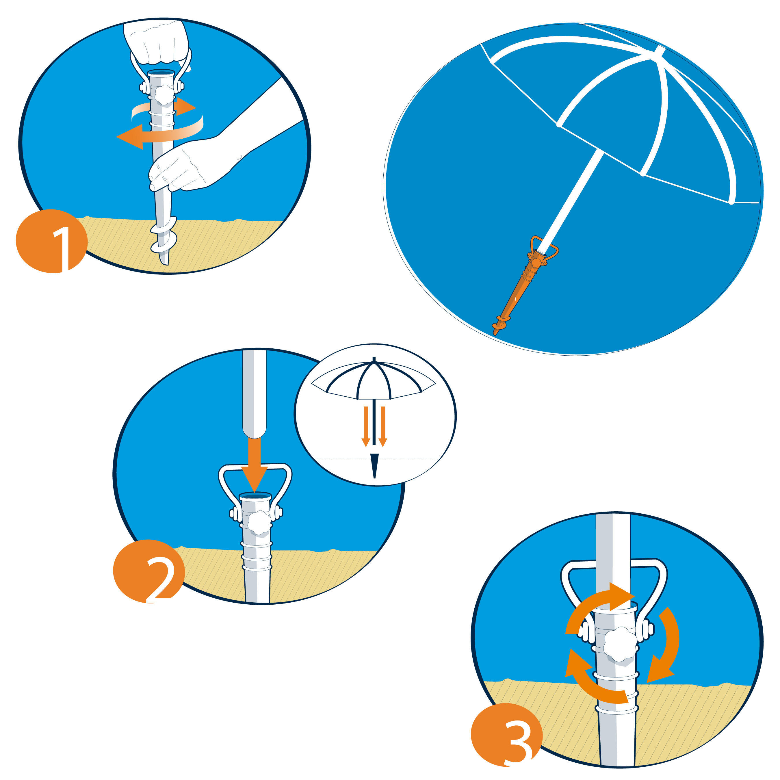 PARUV PARASOL base attachment spike orange 3/4