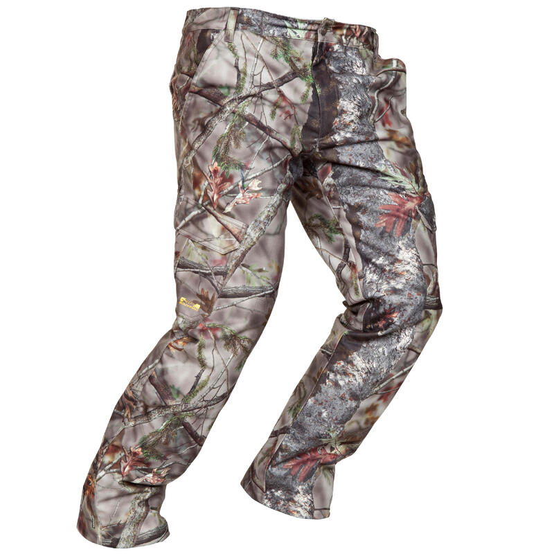 PANTALON CHASSE IMPERMÉABLE CHAUD 520 CAMOUFLAGE MARRON