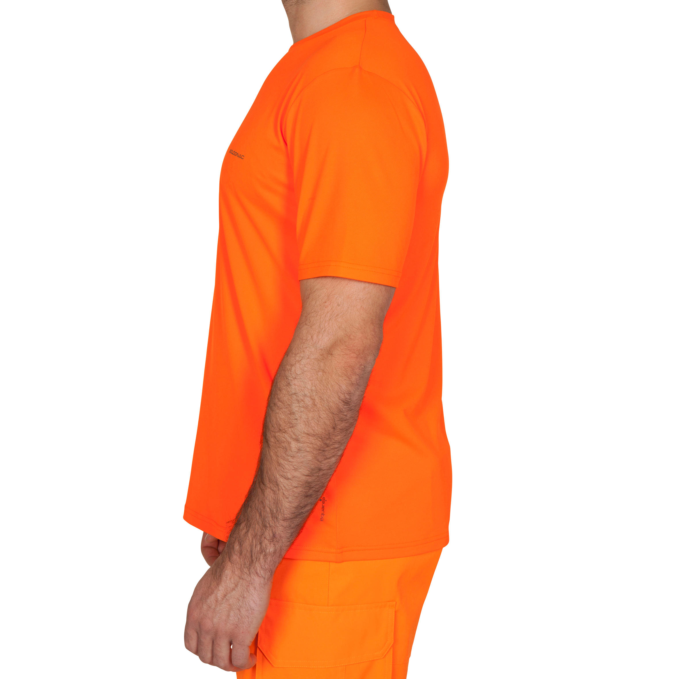 tee shirt orange fluo decathlon