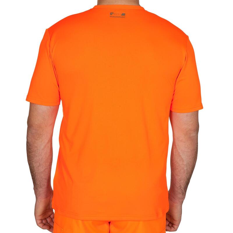 Camiseta Manga Corta Hombre Caza Solognac 300 Transpirable Fluo Alta Visibilidad