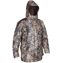 VESTE CHASSE IMPERMÉABLE CHAUDE 3 EN 1 300 CAMOUFLAGE MARRON
