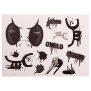 Calcomanía casco patines patineta patín del diablo URBAN JUNGLE naranja negro