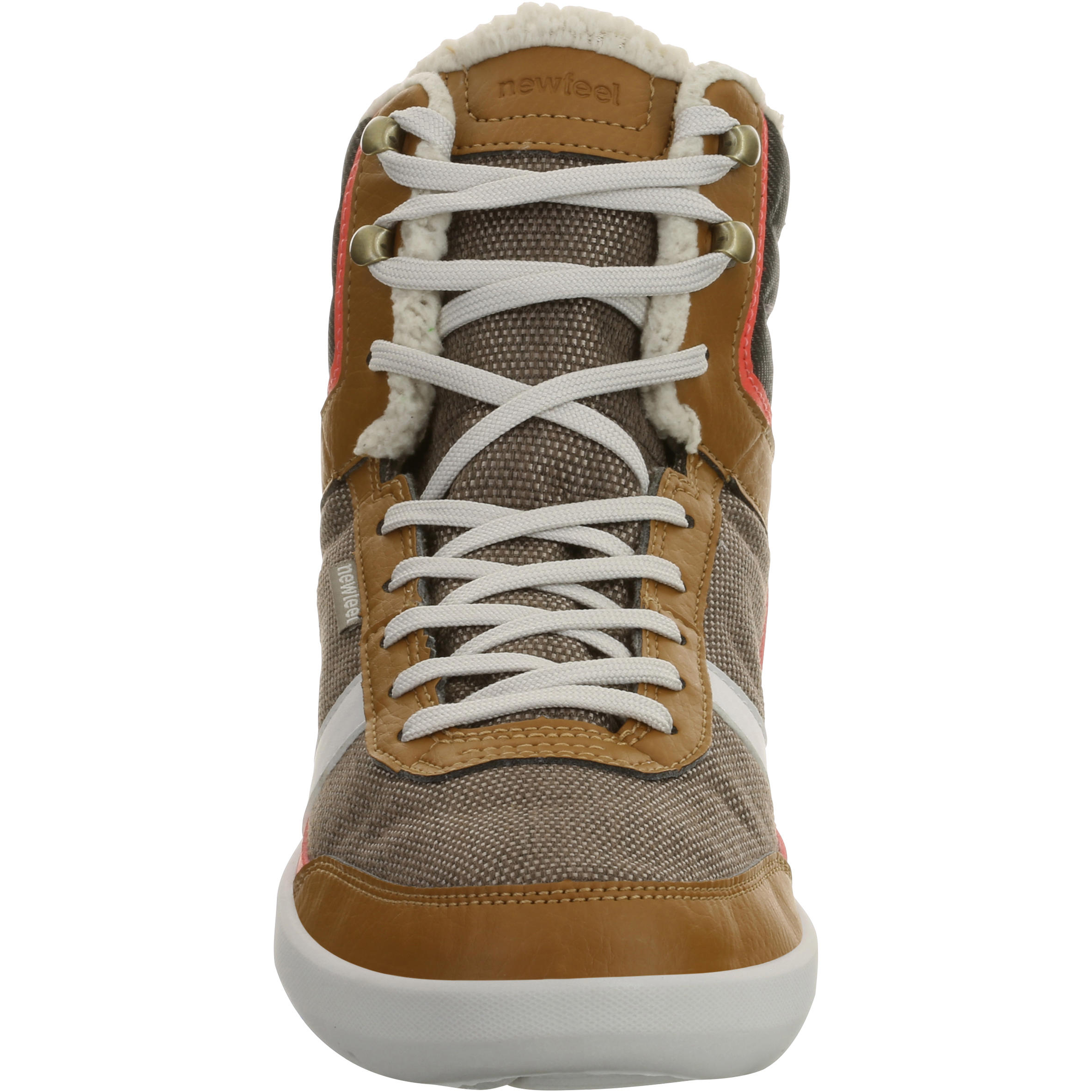 Frost women's everyday walking shoes - brown/grey/coral/white 4/13