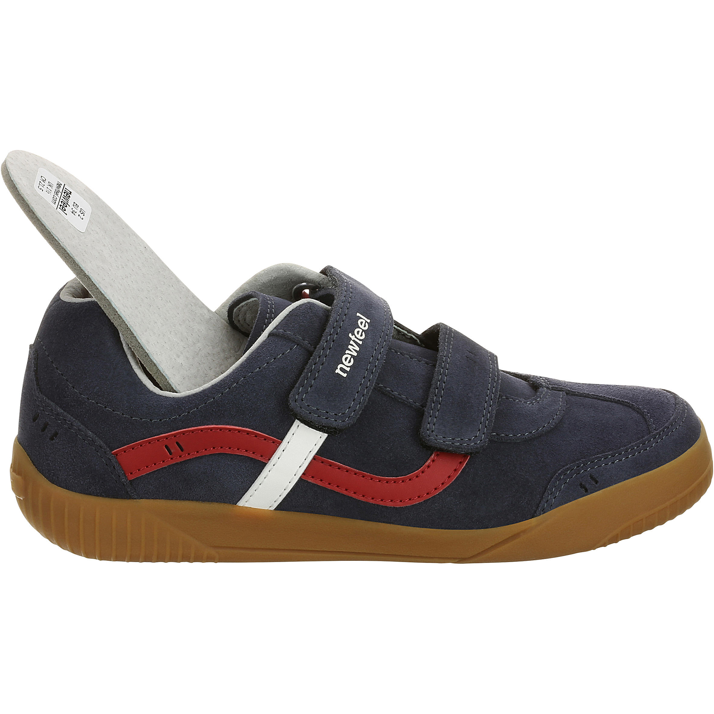 Jarry children's leather walking shoes - navy/red 12/18