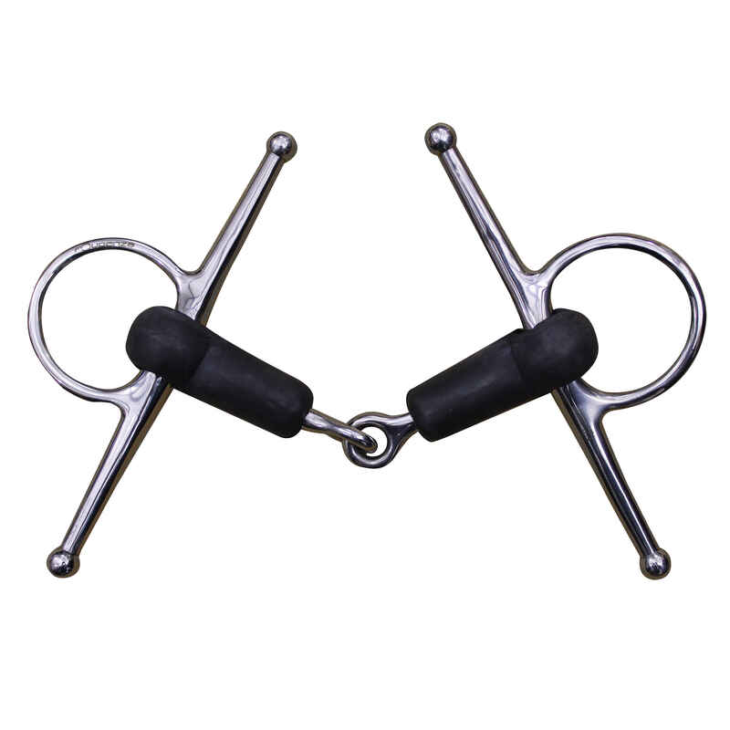 Horse Riding Full-Cheek Snaffle For Horse And Pony - Rubber