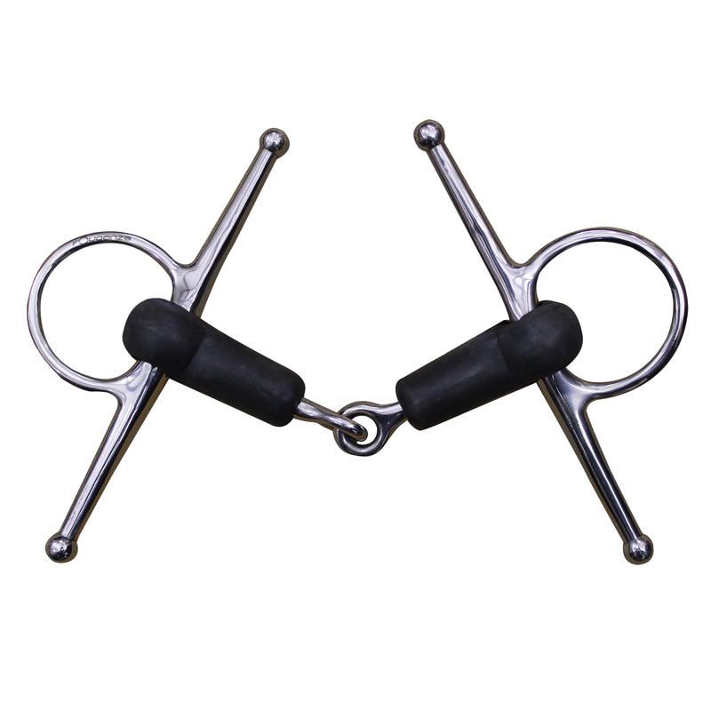 Horseback Riding Full-Cheek Snaffle for Horse and Pony - Rubber Horseback Riding Full-Cheek Snaffle for Horse and Pony - Rubber