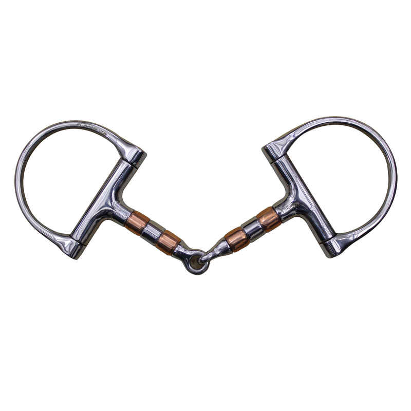 Horse Riding D-Ring Snaffle Bit With Copper Rollers For Horse And Pony