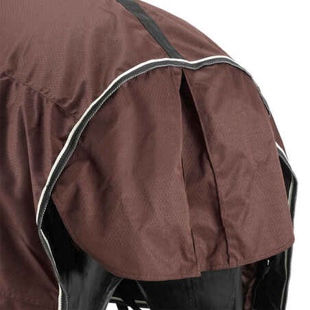 Horse Riding Waterproof Turnout Sheet for Horse & Pony Allweather Light - Brown