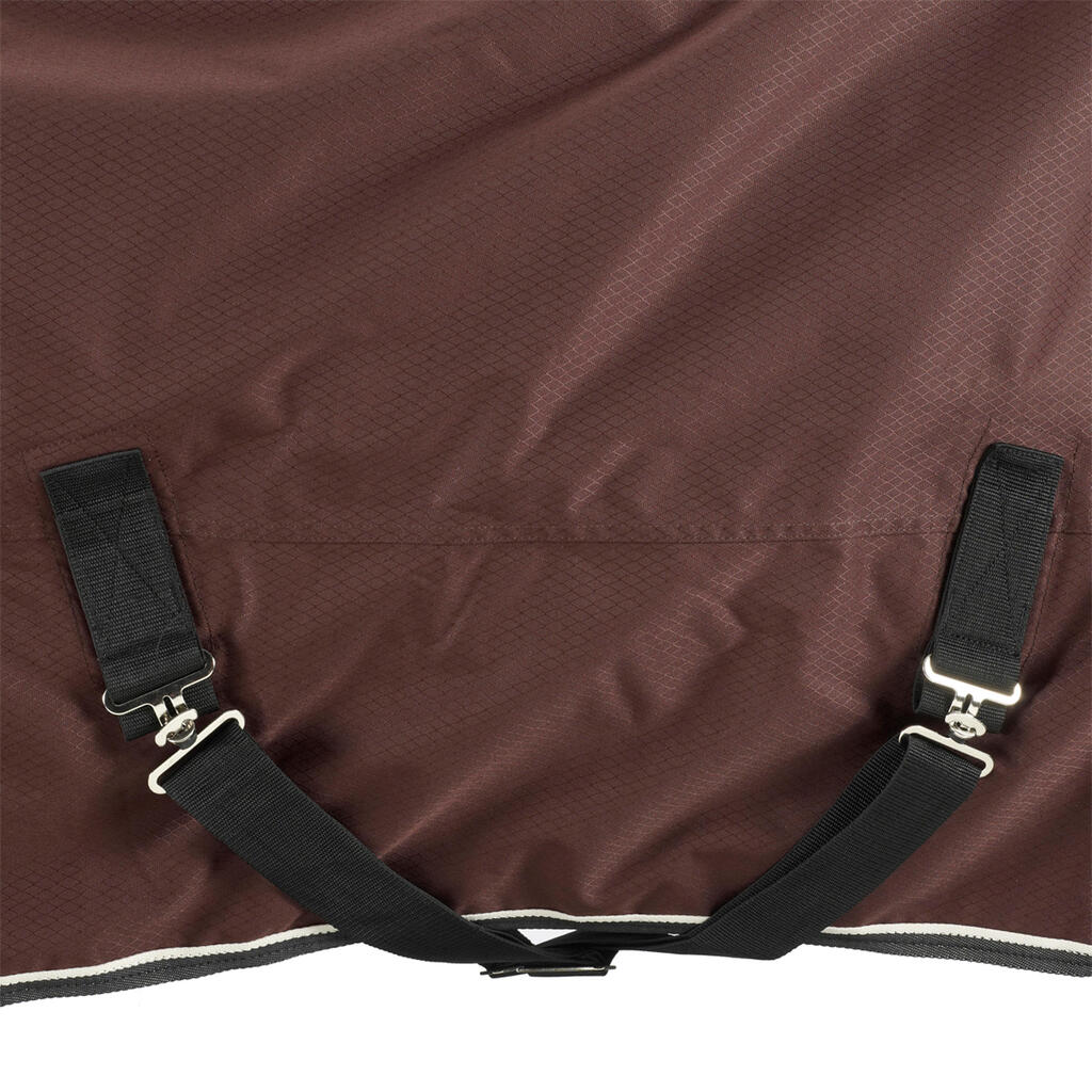 Horse Riding Waterproof Turnout Sheet for Horse & Pony Allweather Light - Brown