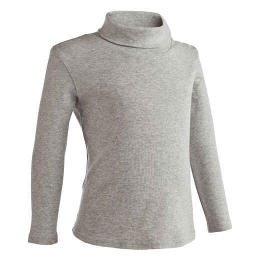 
      Baby Organic Cotton Turtleneck T-shirt - Mottled Grey
  