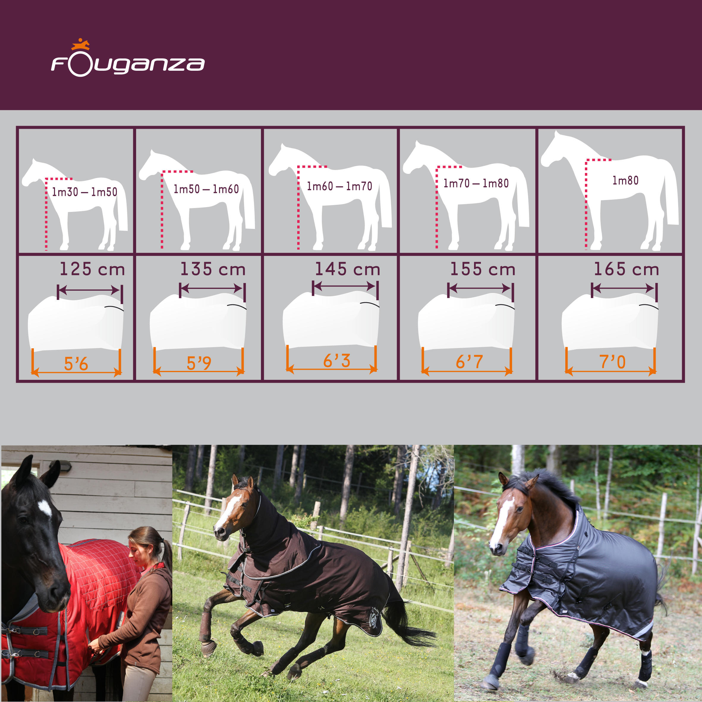Stable 400 Horse Riding Stable Rug for Horse and Pony - Brown 15/16