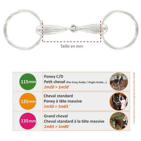 3-Piece Horse Riding Eggbutt Snaffle For Horse Or Pony