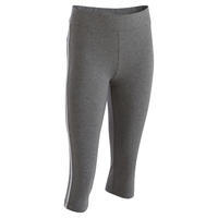 Girls' gym cropped trousers - grey