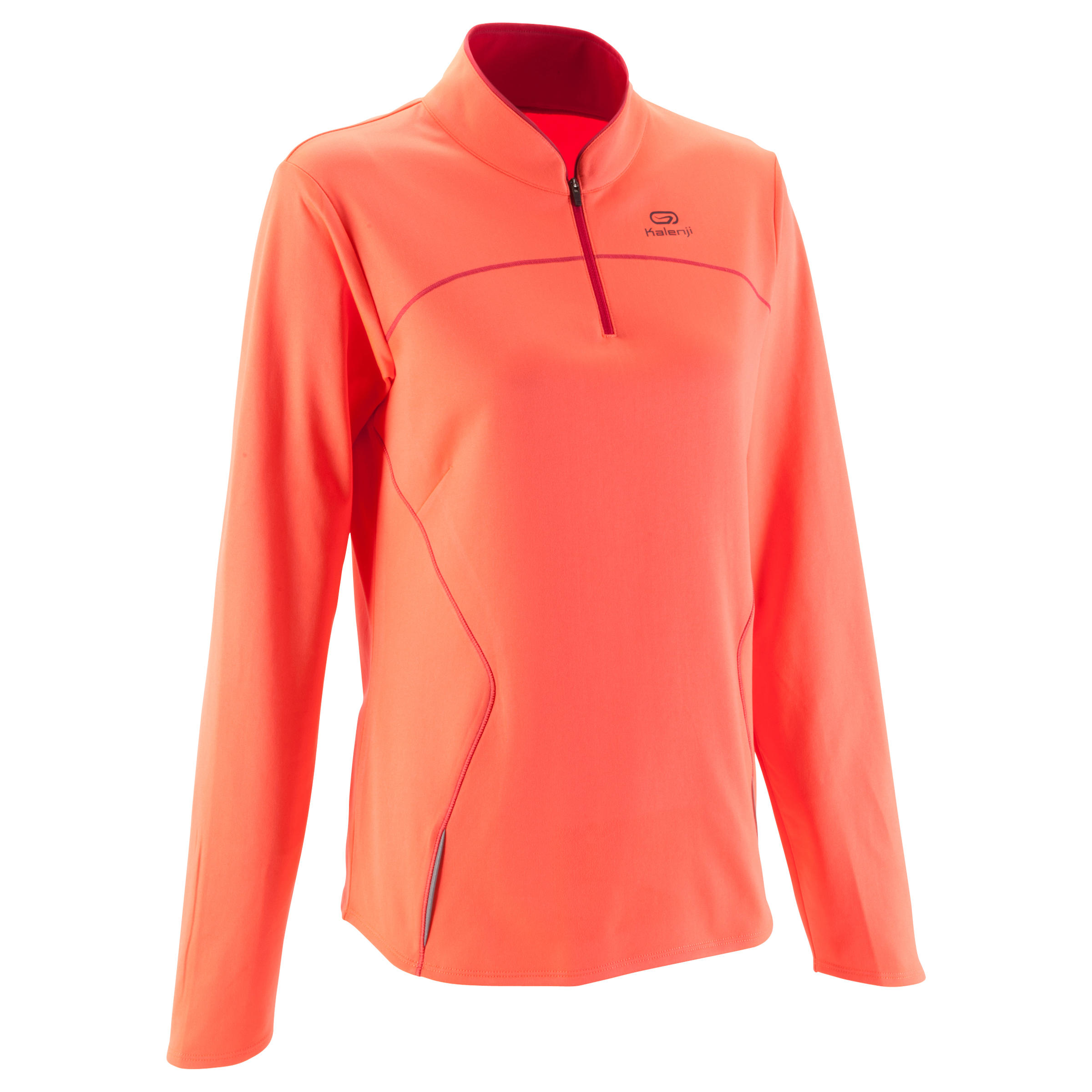 KALENJI Kalenji Ekiden Women's Warm Long Sleeved Running Jersey - Orange/Grey