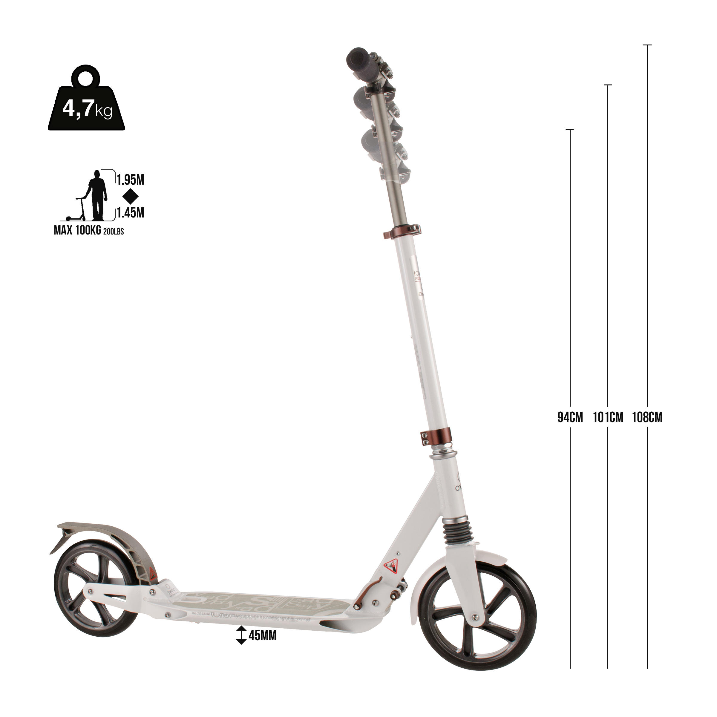 Town 7 XL Adult Scooter - White 6/8