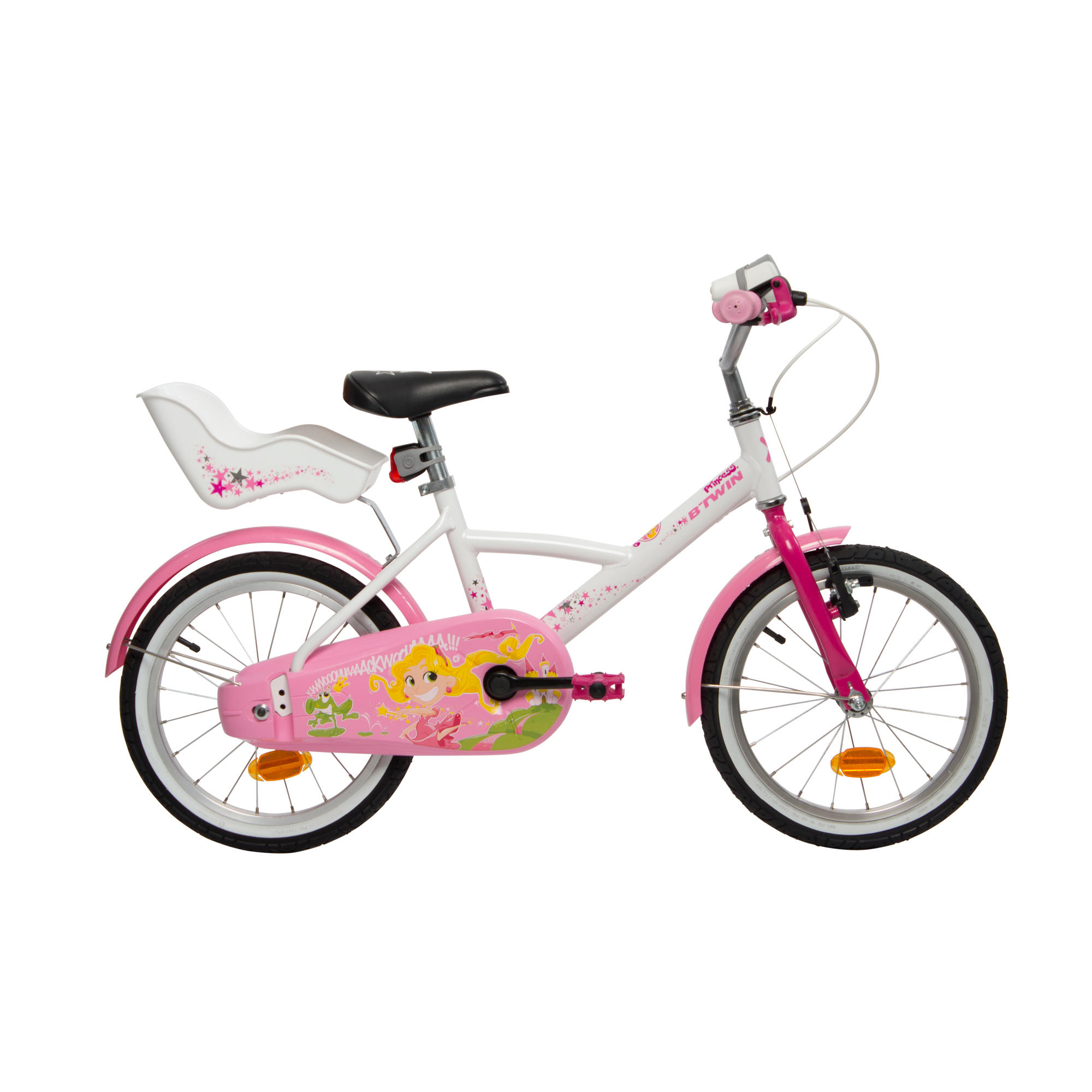 BTWIN Liloo Princess Children's 16" Bike - White/Pink