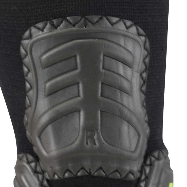 KIPSTA Adult Ankle Guard Black/Yellow Decathlon