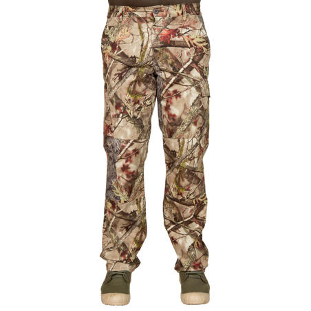 Hunting Breathable Trousers 100 - Woodland Camouflage