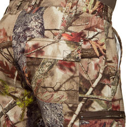 PANTALON CHASSE 100 RESPIRANT SILENCIEUX COTON CAMOUFLAGE FORET