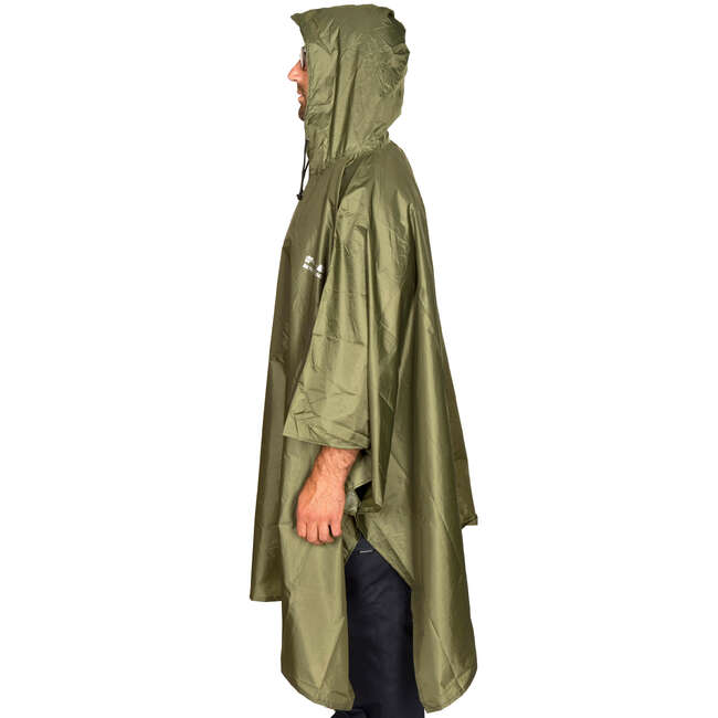 SOLOGNAC G100 Waterproof Poncho Green Decathlon