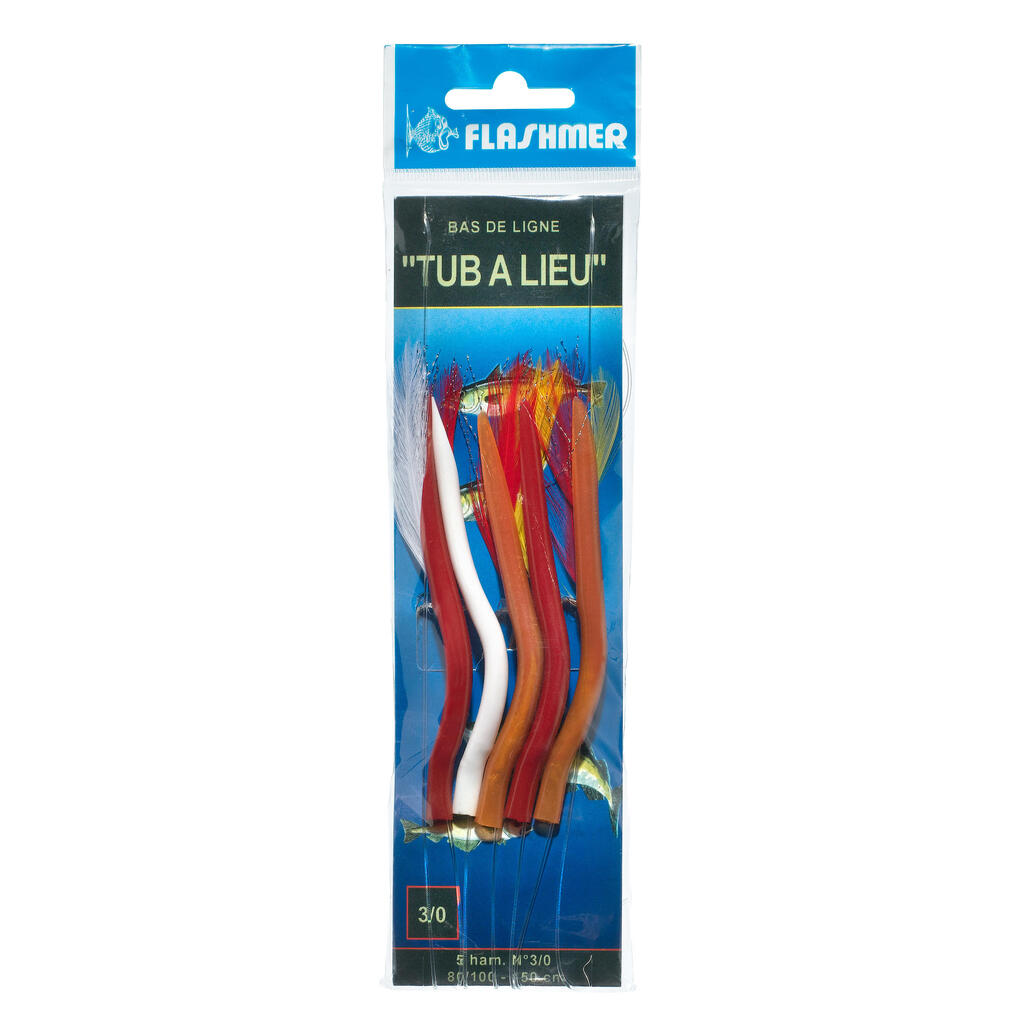 Predvez za morski ribolov POLLOCK TUBE s pet udica br. 3/0