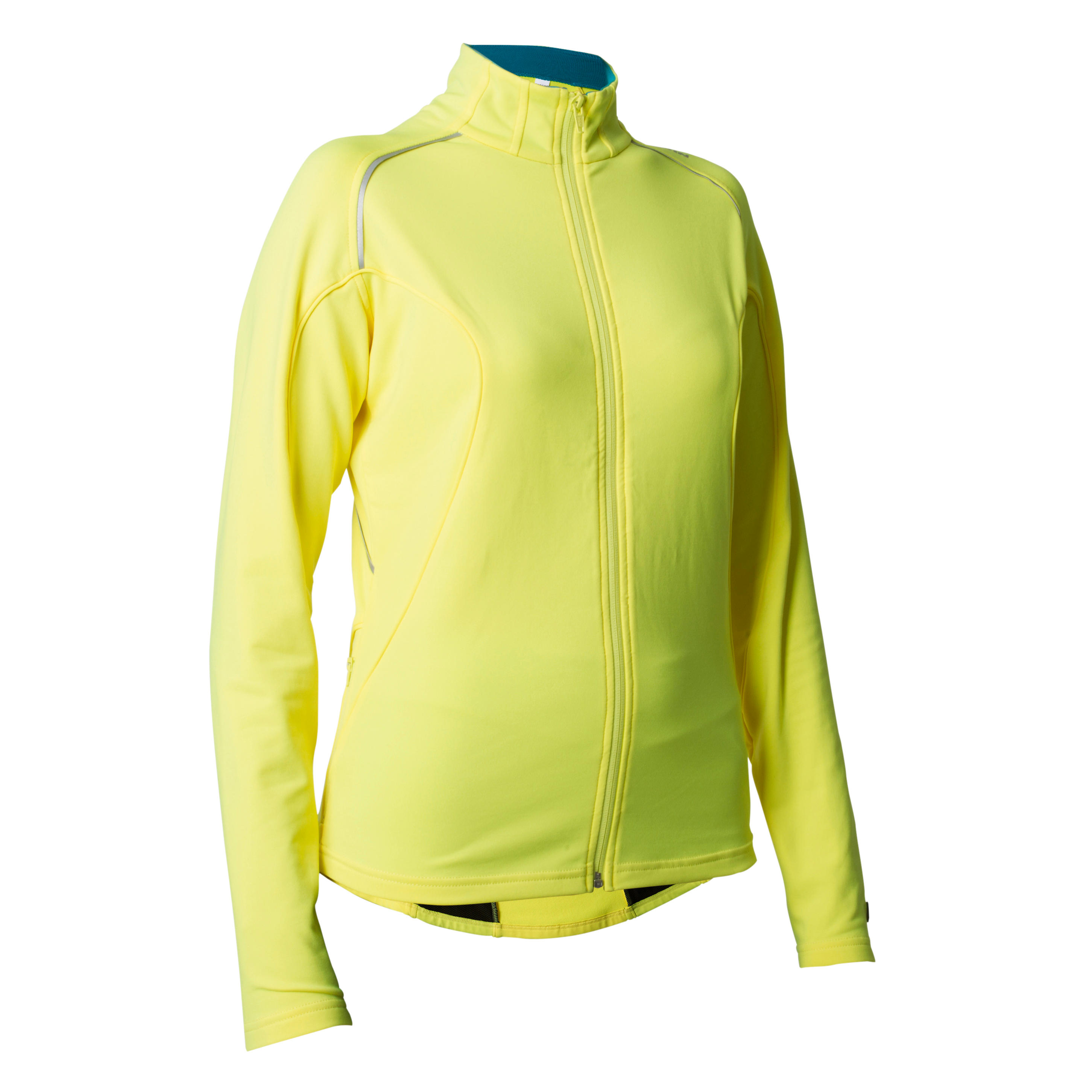 BTWIN 500 Women's Long-Sleeved Cycling Jersey - Yellow