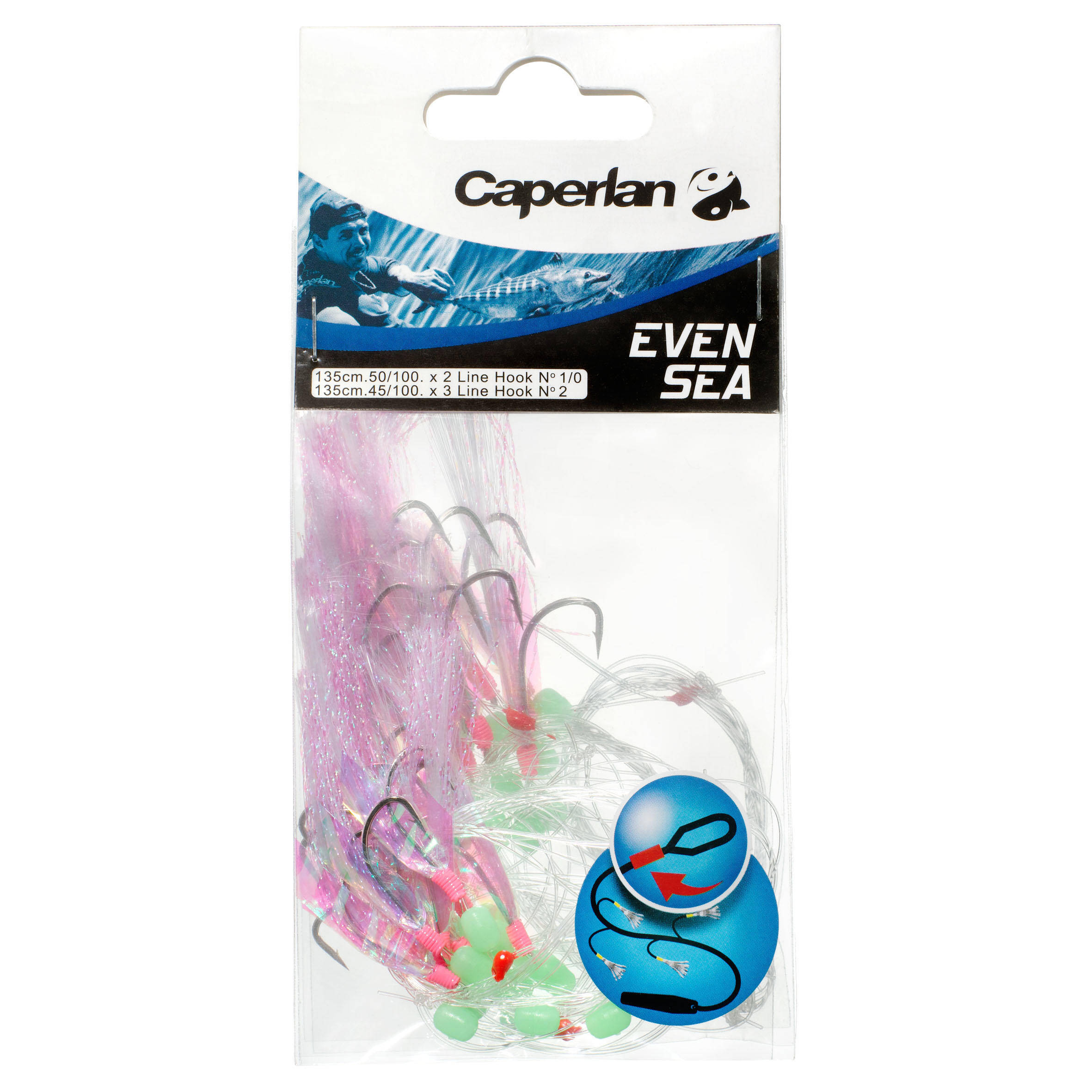 Fishing Feather Rigs N°1/0 and N°2 (5 rigs) -  1