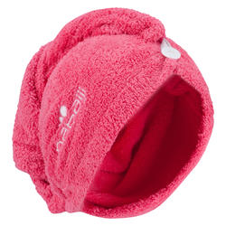 Serviette cheveux rose en microfibre douce