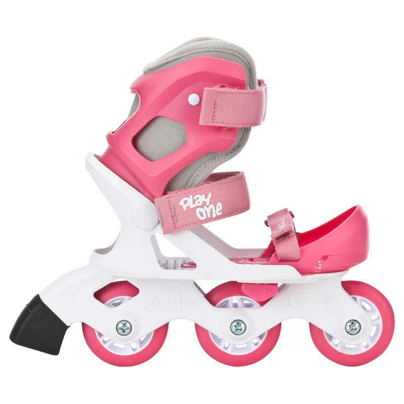 Inline Skates Inliner Play One Girl Kinder größenverstellbar rosa/weiß Decathlon