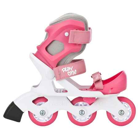 Kids' Set of Inline Skate Protectors Play One - Pink/White