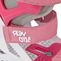 Riedučiai „Play One“ pradedančiosioms mergaitėms – rožiniai / balti