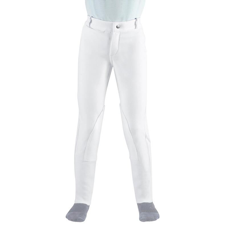 Pantalon de concours équitation enfant 100 blanc