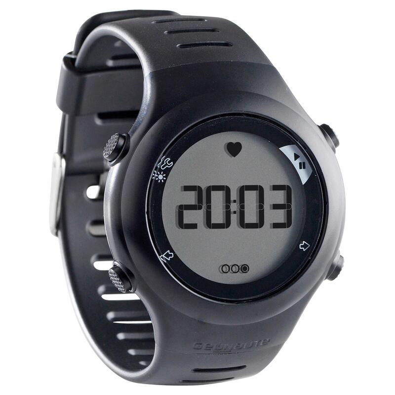 Horloge met hartslagmeter hardlopen ONrhythm 110 zwart