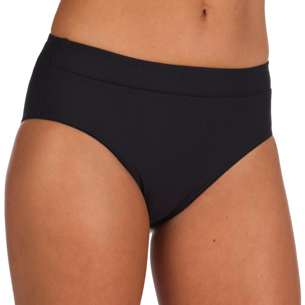 Bikini-Hose Topkini Hoher Bund Damen schwarz