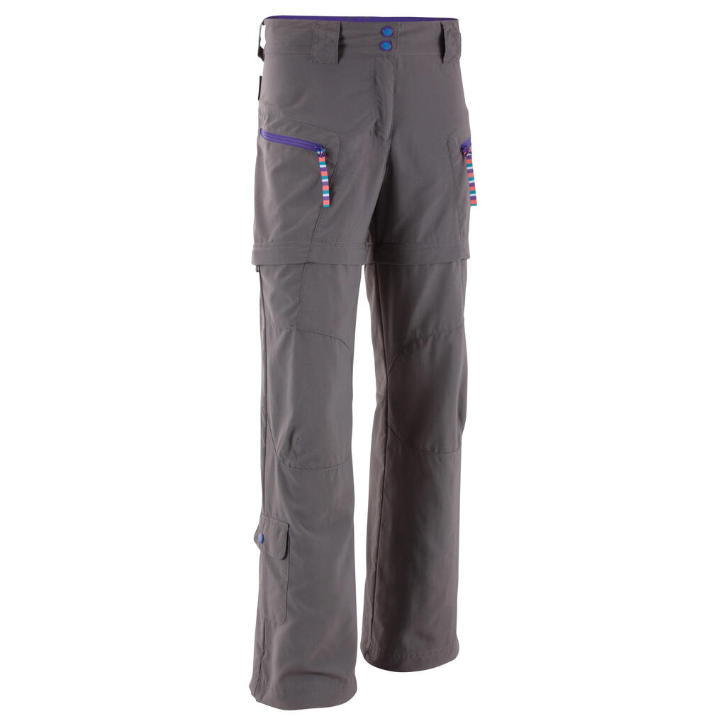 Zipphose Forclaz 500 Girl Kinder, grau