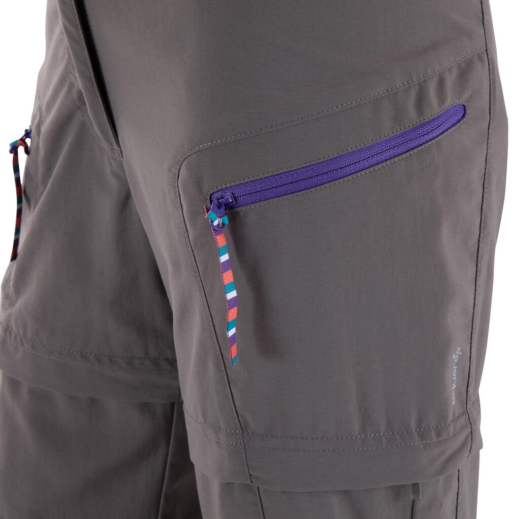 Zipphose Forclaz 500 Girl Kinder, grau